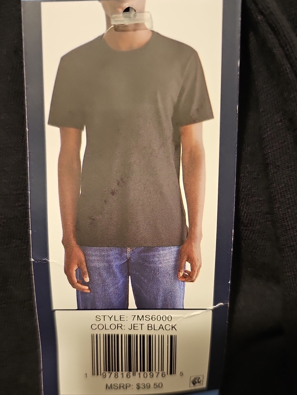 2 pk Lucky Brand Men's Jet Black Crew Neck T-Shirt